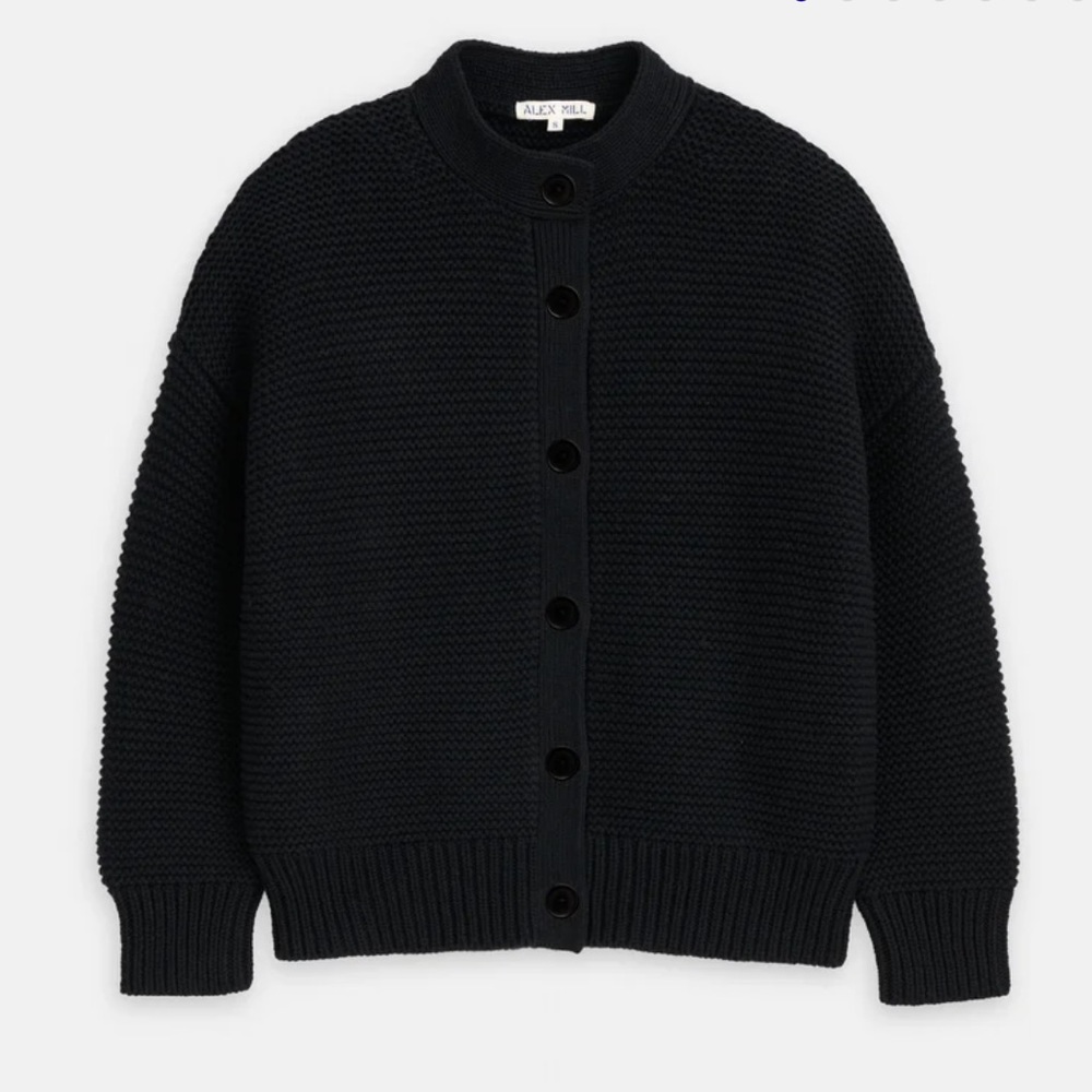 NWT Alex Mill Nico Cardigan in Cotton, Black size XL